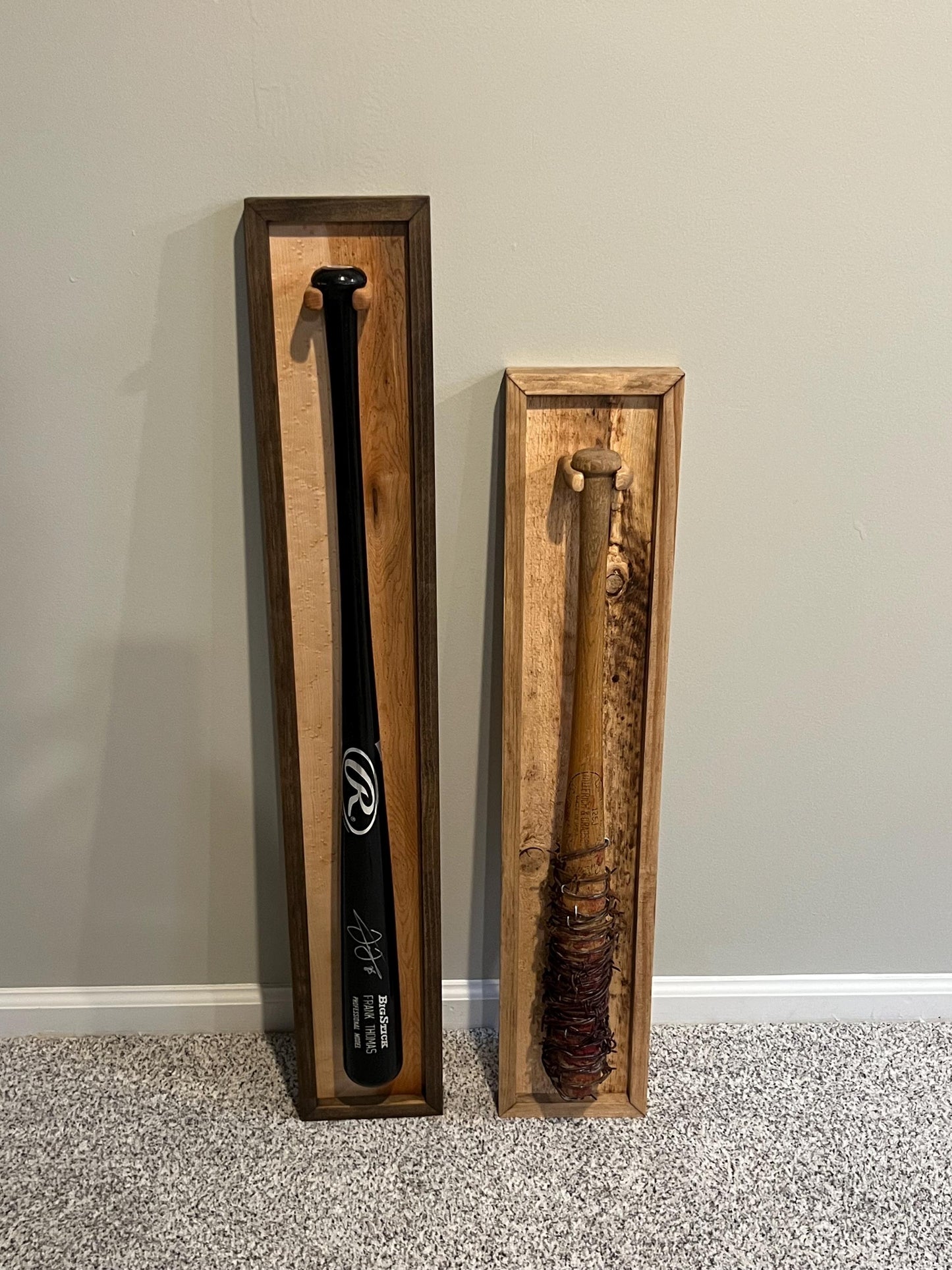 Baseball Bat Display - Autographed Bat / Memorabilia Wall Mount Holder - Handmade to Order