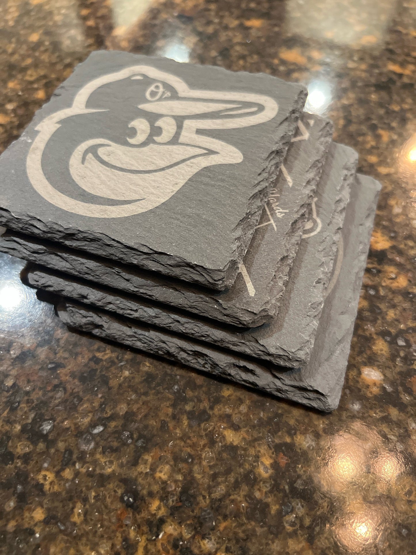 Baltimore Orioles - 4 Pack Slate Coasters Set - Oriole Park at Camden Yards