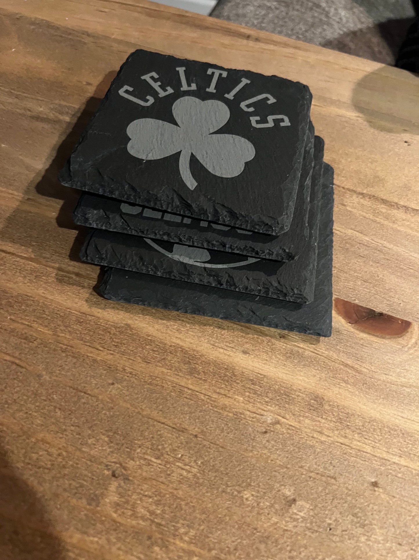 Boston Celtics - 4 Pack Slate Coasters Set - Gift for Celtics Fan -  Now Includes Bonus 5th Coaster to Commemorate 18th Championship!