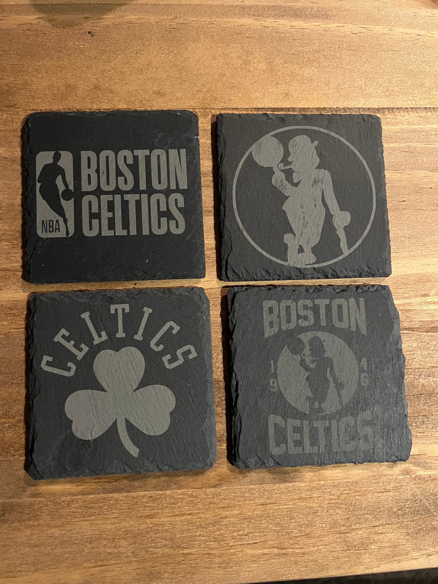 Boston Celtics - 4 Pack Slate Coasters Set - Gift for Celtics Fan -  Now Includes Bonus 5th Coaster to Commemorate 18th Championship!