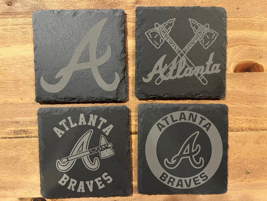 Atlanta Braves - 4 Pack Slate Coasters Set