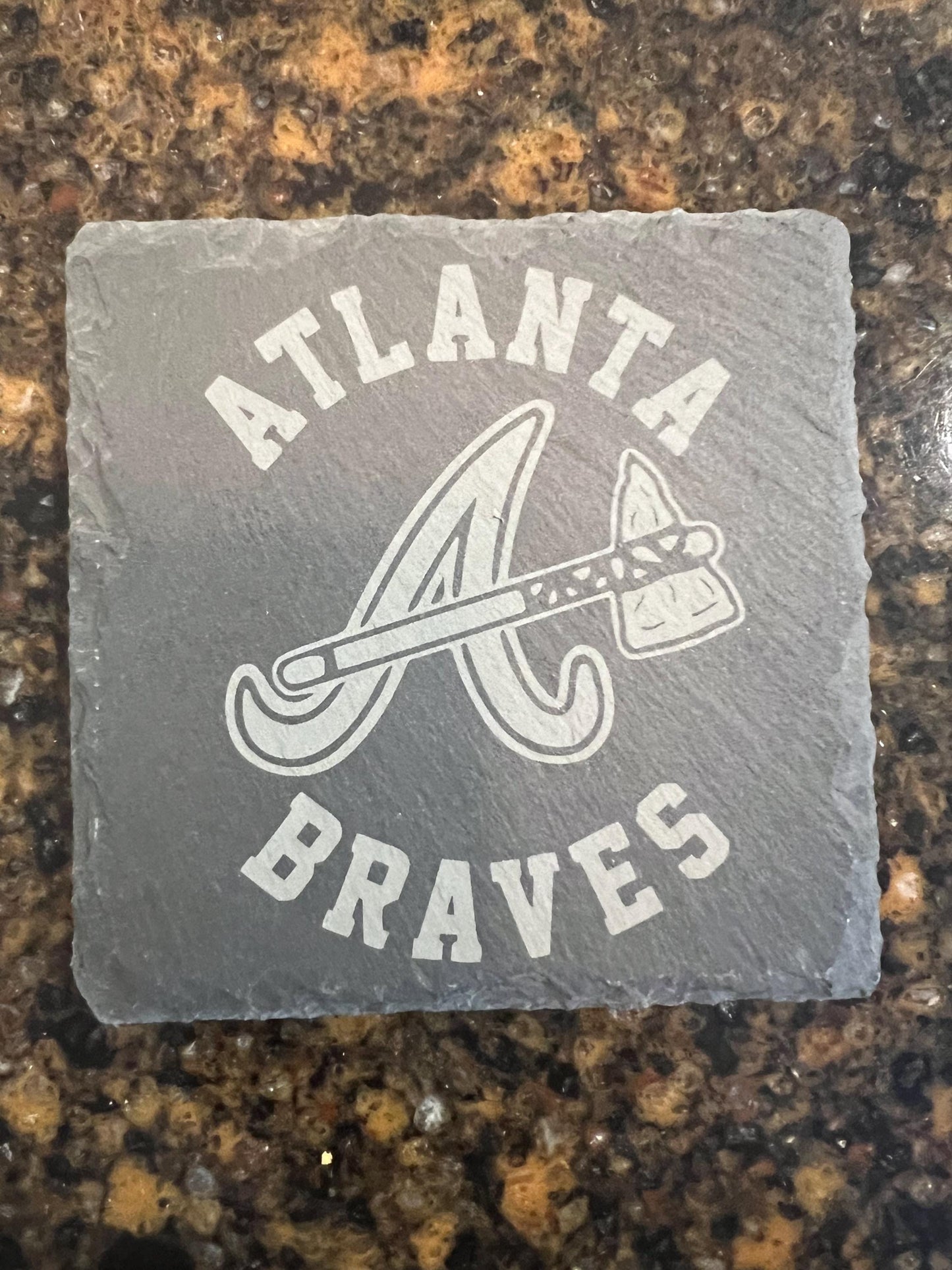 Atlanta Sports- 4 Pack Slate Coasters Set - Braves Hawks Falcons